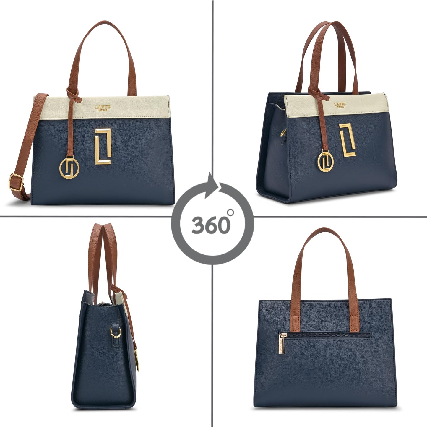 Lavie Luxe Women's Gehry Medium Solid Satchel Handbag for Women | Satchel Bag for Work | Ladies purse | Stylish Shoulder Bag | Ladies Gift