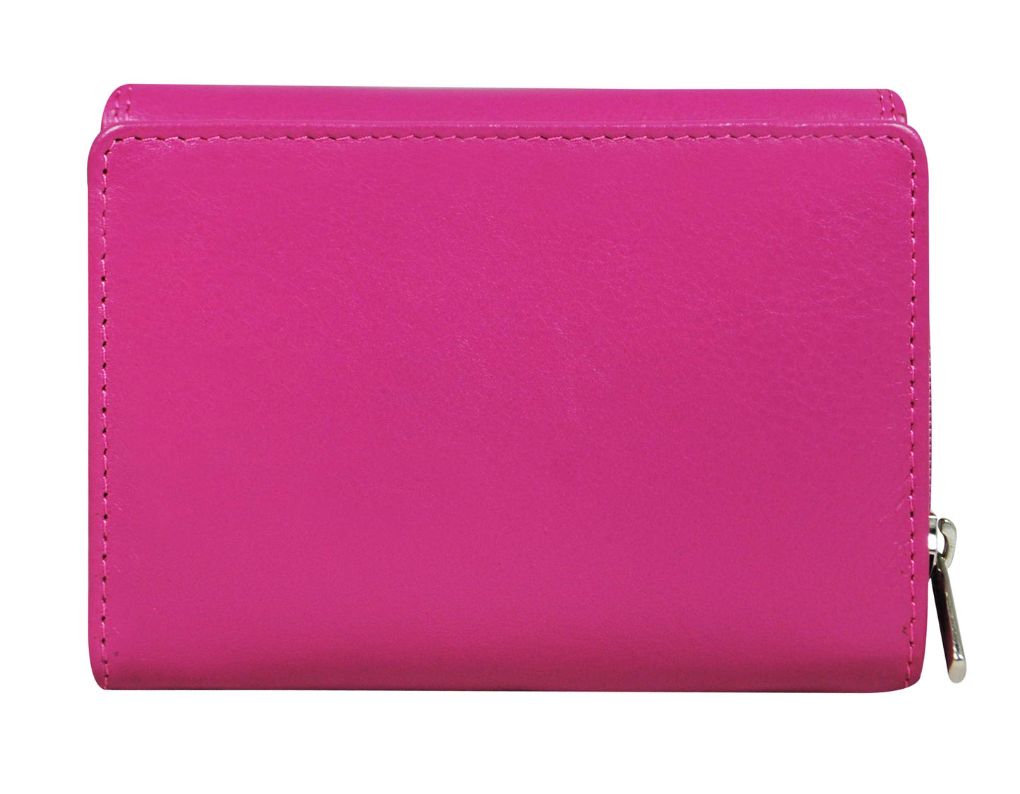 Women's Genuine Leather wallet-Long Purse Wallet with Multiple Card Slots, Zip Pocket and Note Compartment. (Pink)