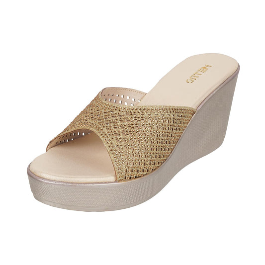 Metro Women Gold Synthetic Sandals - EU/36 UK/3-35-4634