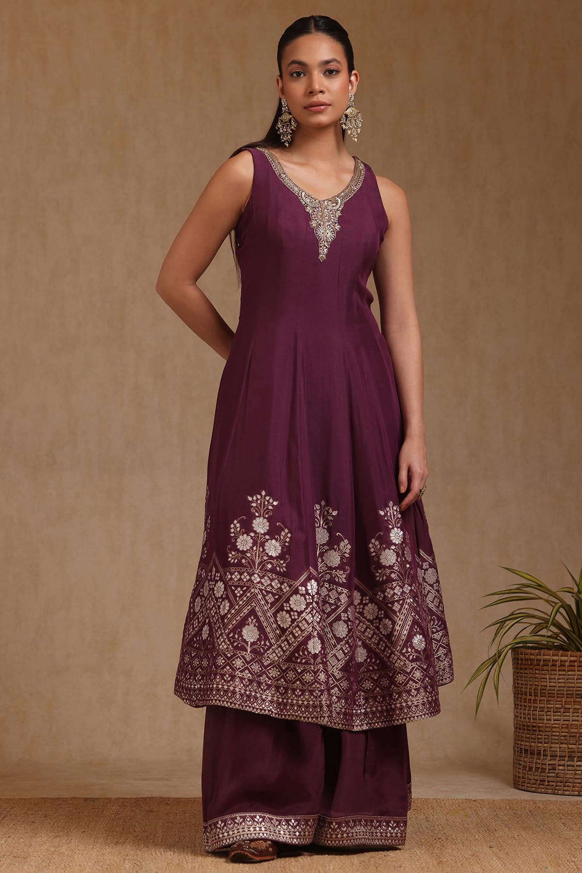 Soch Women's Chinon Gown (OWS5CD21742_Purple