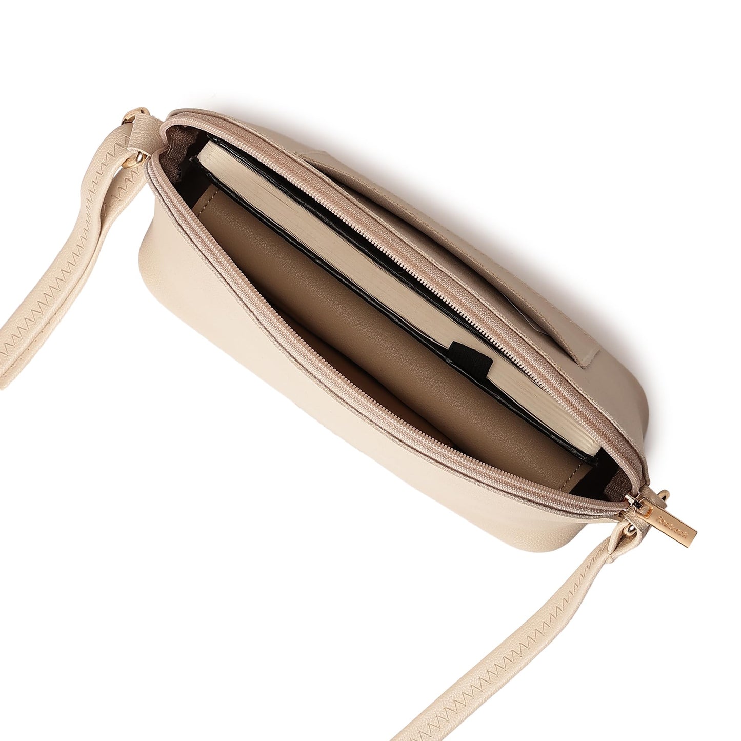 Fastrack Pumice White Casual Sling Bag for Women, Girls and Ladies with adjustable Sling Strap