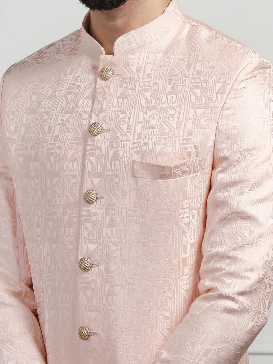 TAHVO Men Peach Sherwani L Size