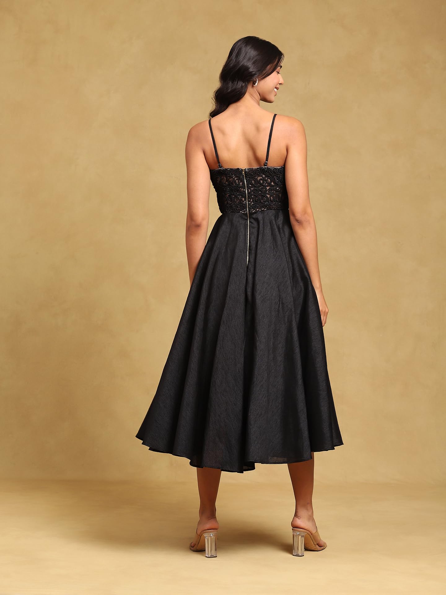 Label RITU KUMAR Black Embroidered Dress