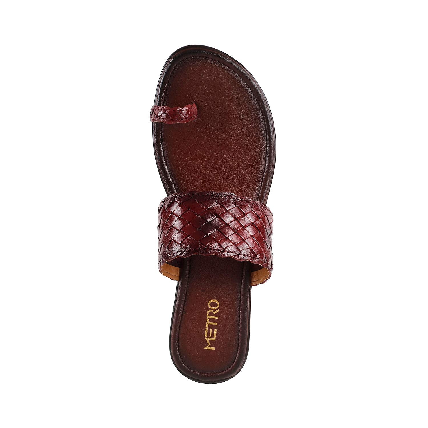 Metro Womens Leather Maron Slip Ons (Maroon) - SaumyasStore