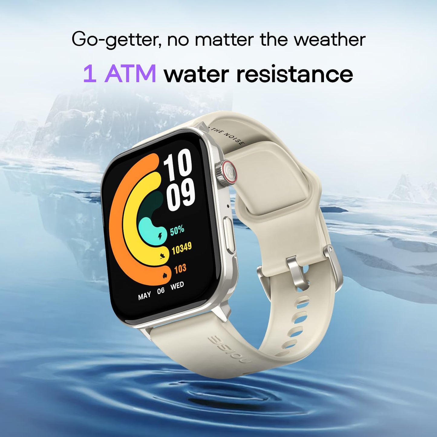 Noise Icon 5 Smartwatch with AI Watch Faces & AI Search, 1.95” AMOLED Display, 10 Days Battery, Bluetooth Calling, 100+ Sports Modes, IP68 (Starlight Gold)
