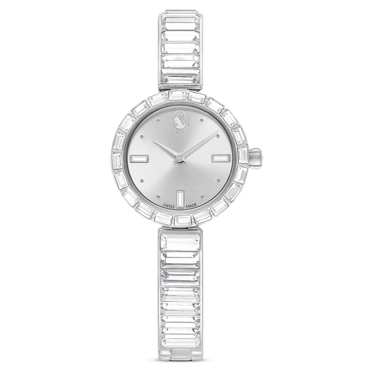 Swarovski Womens Sawrovski Matrix Bangle Analog Watch Swiss Made, Crystal Bracelet, Silver Tone, Stainless Steel 5677487