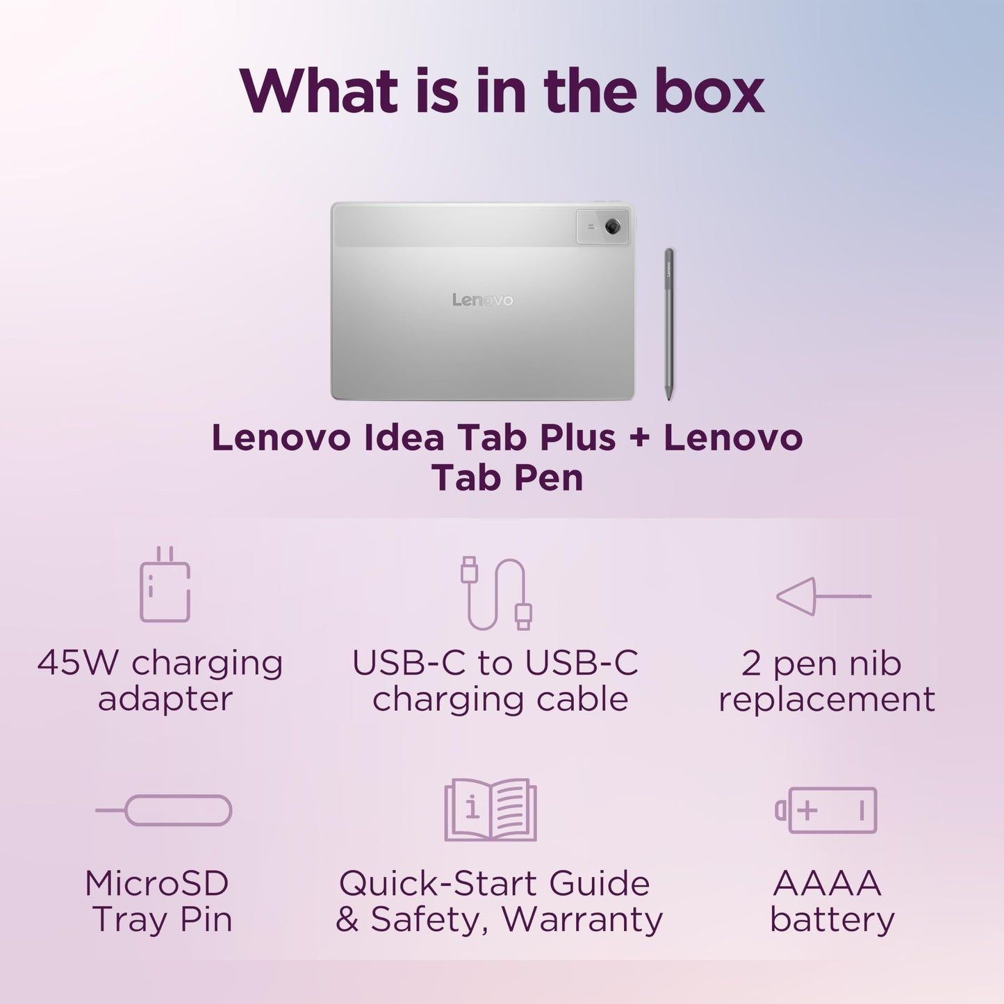 Lenovo Idea Tab Plus with Pen | Wifi |12.1" 2.5K Display, 800nits Peak Brightness |12GB RAM + 256GB ROM (Expandable upto 2TB)| MediaTek Dimensity 6400| 10200mAh|4 Speakers with Dolby Atmos| Cloud Grey