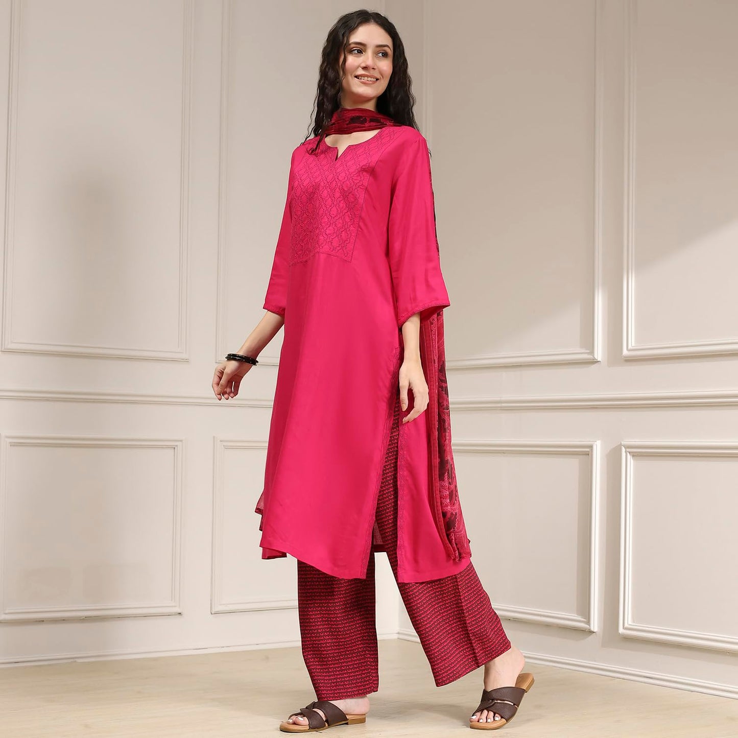 BIBA Women's Rayon Kurta Set