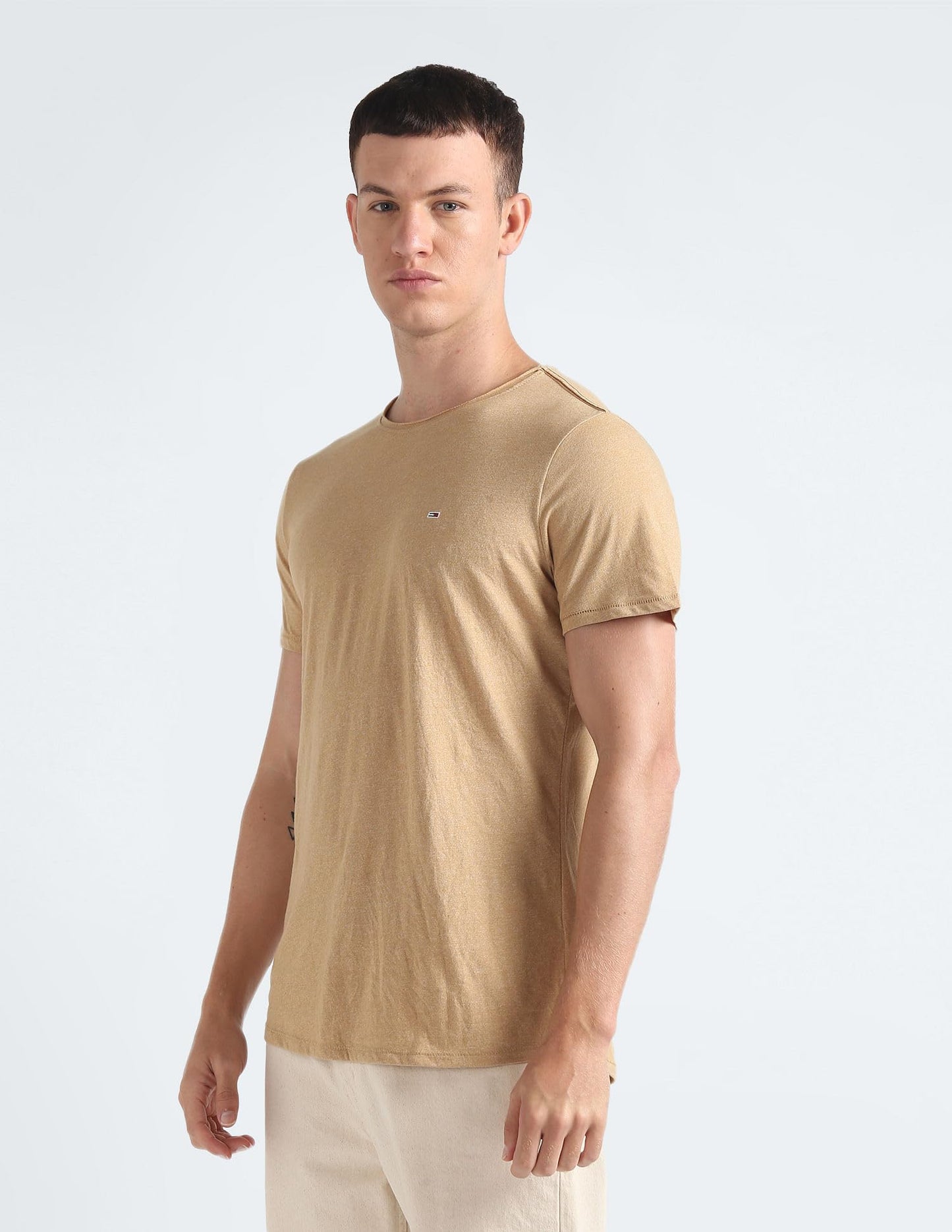 Tommy Hilfiger Mens Beige Color T-Shirt (S)