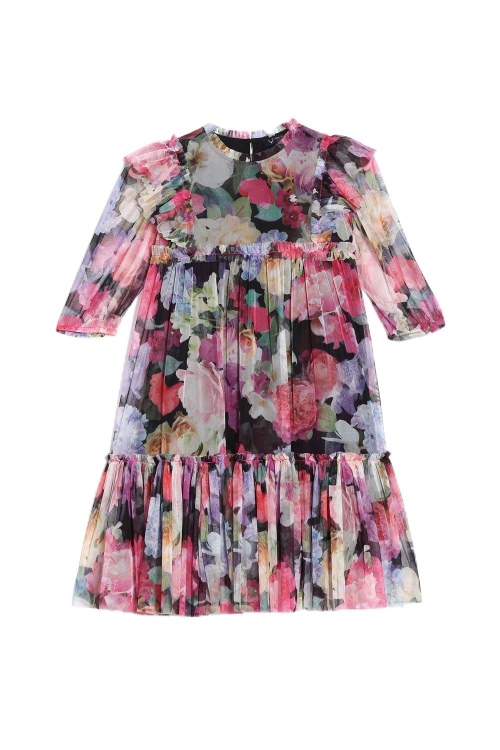 Allen Solly Girl's Cotton Modern Below The Knee Dress (AGDRTRGF875235_Multi Multicolour