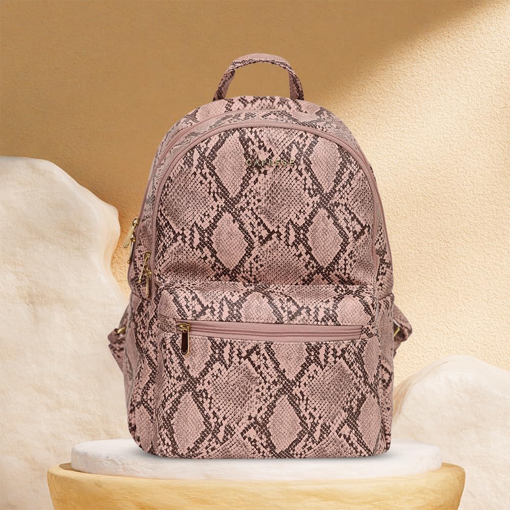 Caprese Cosmos Casual Backpack, Medium | Fashion Backpack for Women with Adjustable Strap & Secure Zip Closure | Spacious, Versatile for Everyday Outings and Travel (Blush)