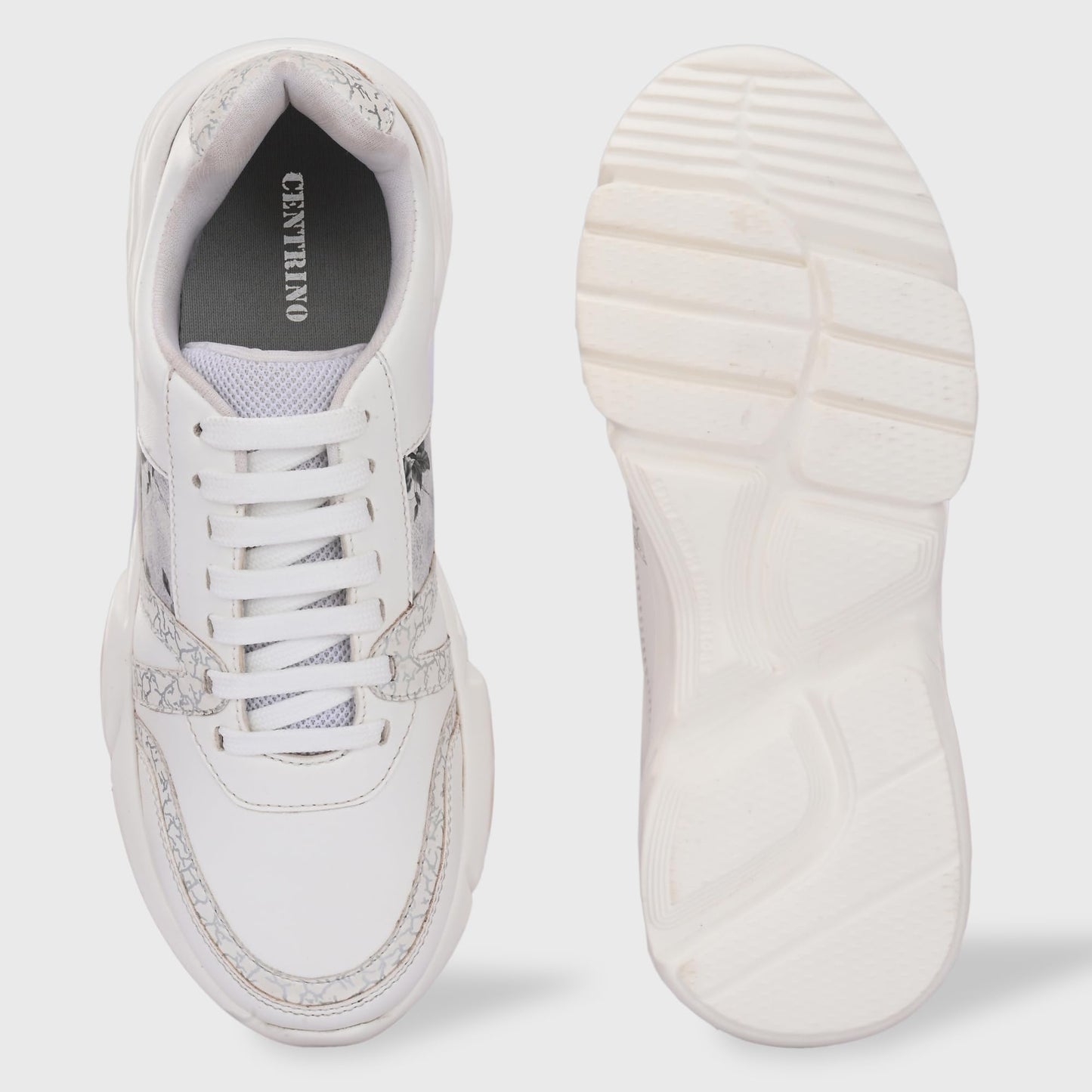 Centrino Women Casual Sneaker | Ultra Soft Cushion | Trendy & Lightweight Design | Low Top Flat Sole | Colorblock Sneakers | White Sneakers Girl Shoes 7621-5