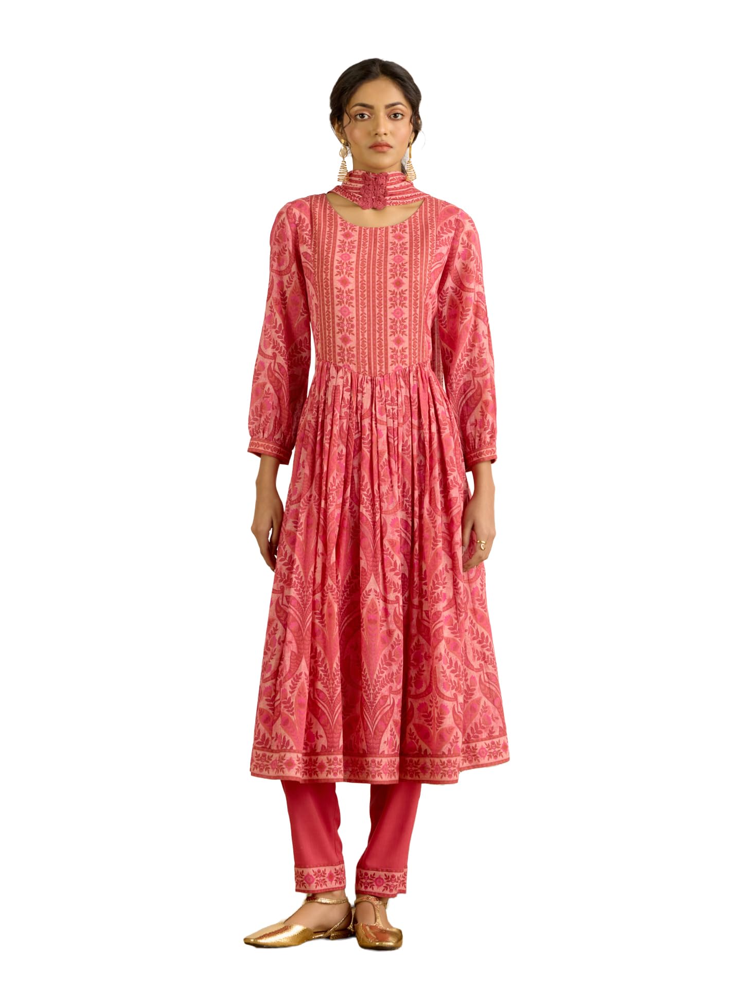 Aarke Ritu Kumar Bubblegum Pink Delilah Kurta With Pant And Dupatta