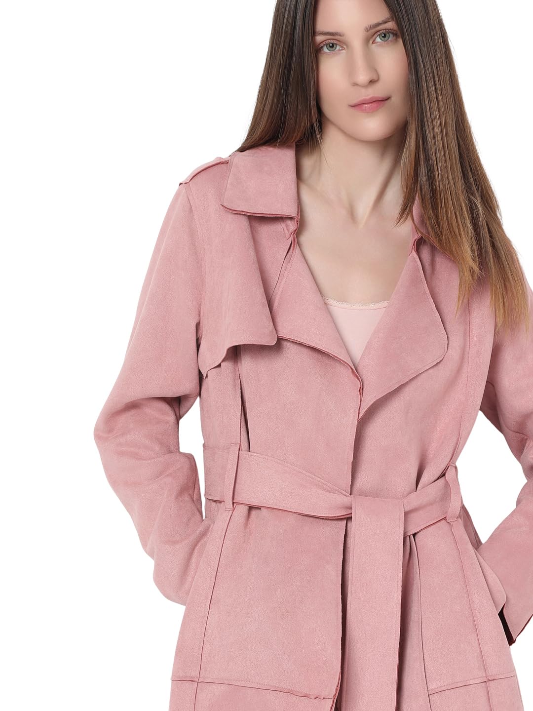 VERO MODA Womens Relaxed Fit Pink Coat