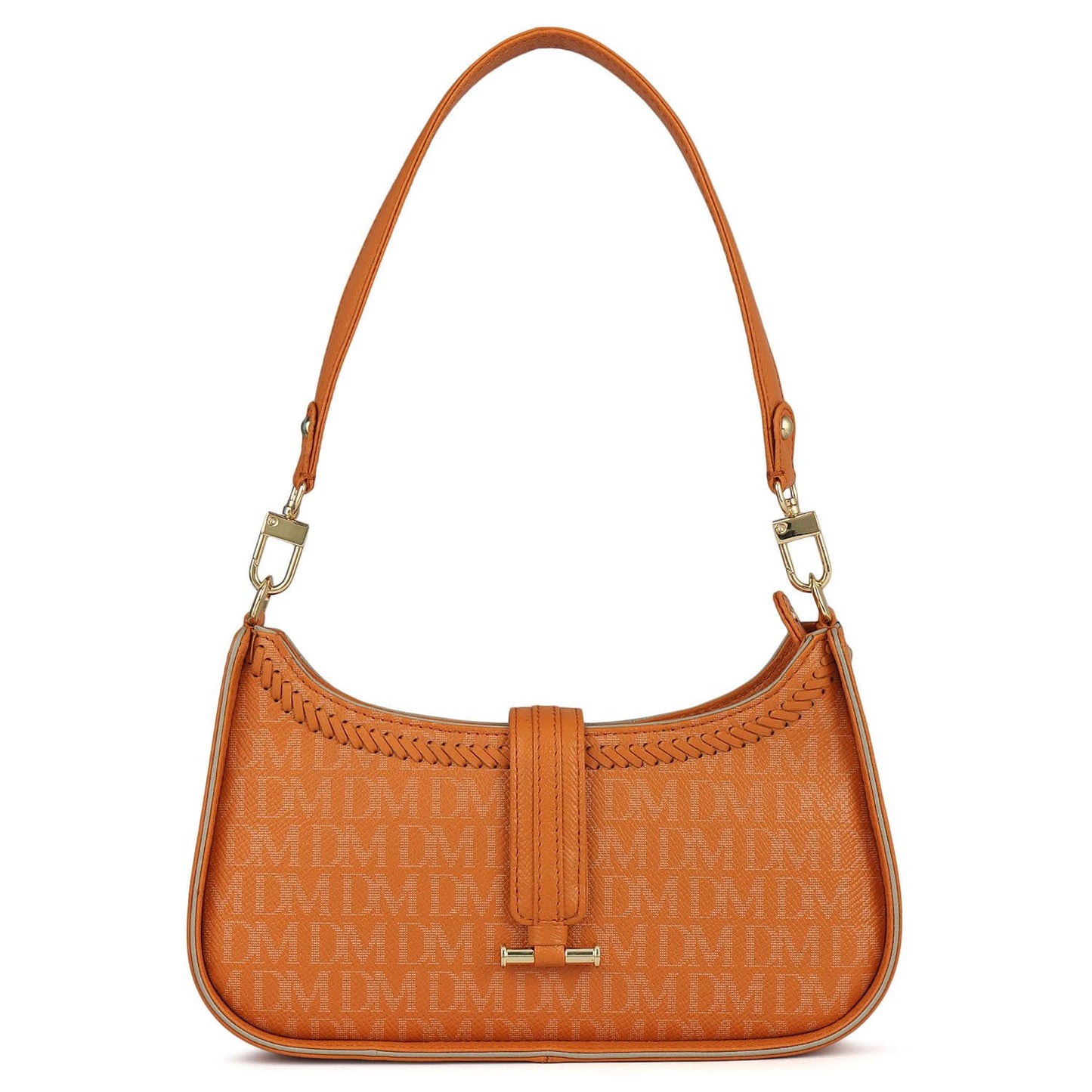 Da Milano Leather Shoulder Bag for Women - Orange