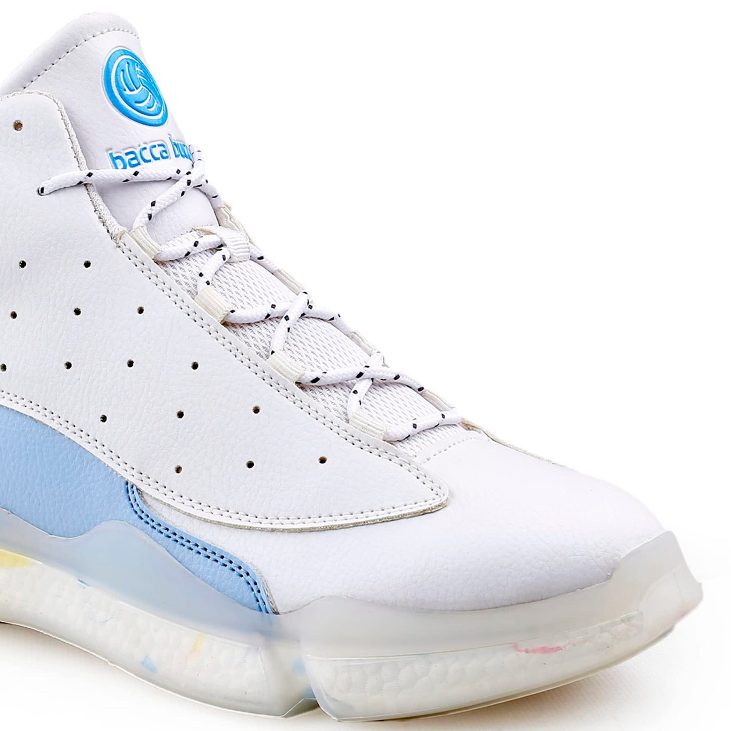 Bacca Bucci Mens Titan Mid Top Streetwear Sneakers With Pu Moulded Mid-Sole For Extra Traction & Comfort- White, Size Uk6