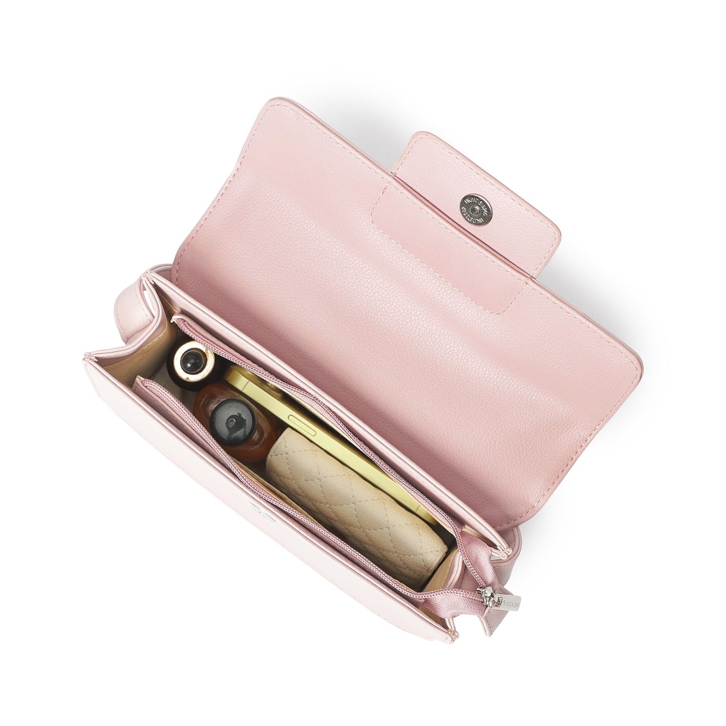 Fastrack Blush Muse Shoulder Bag For Women | Faux-Leather Bag with Silver Hardware | Stylish Shoulder Bag For Daily & Casual Use