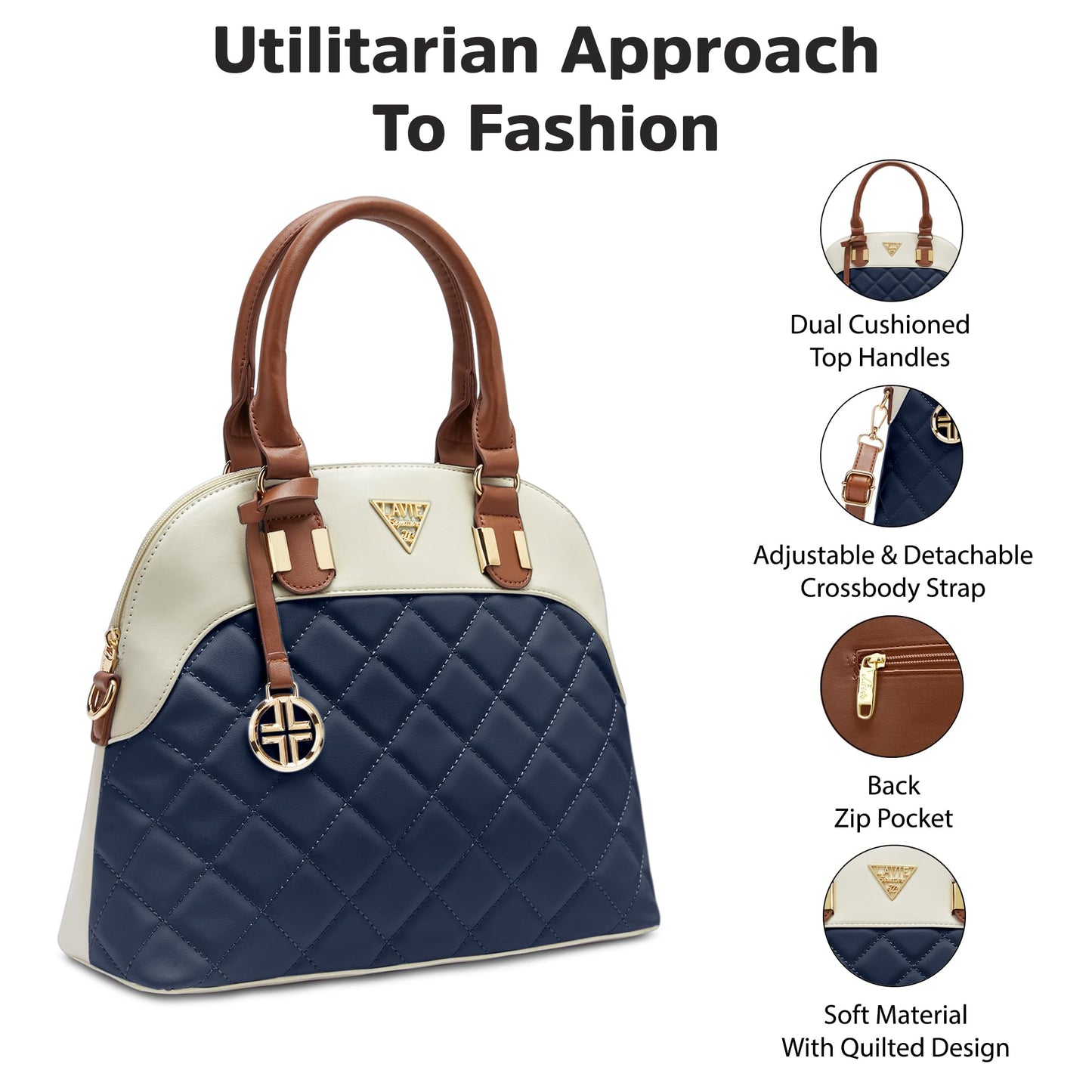 Lavie Signature Women's Texas Satchel Handbag for Women | Satchel Bag for Work | Ladies purse | Stylish Shoulder Bag | Gift For Women