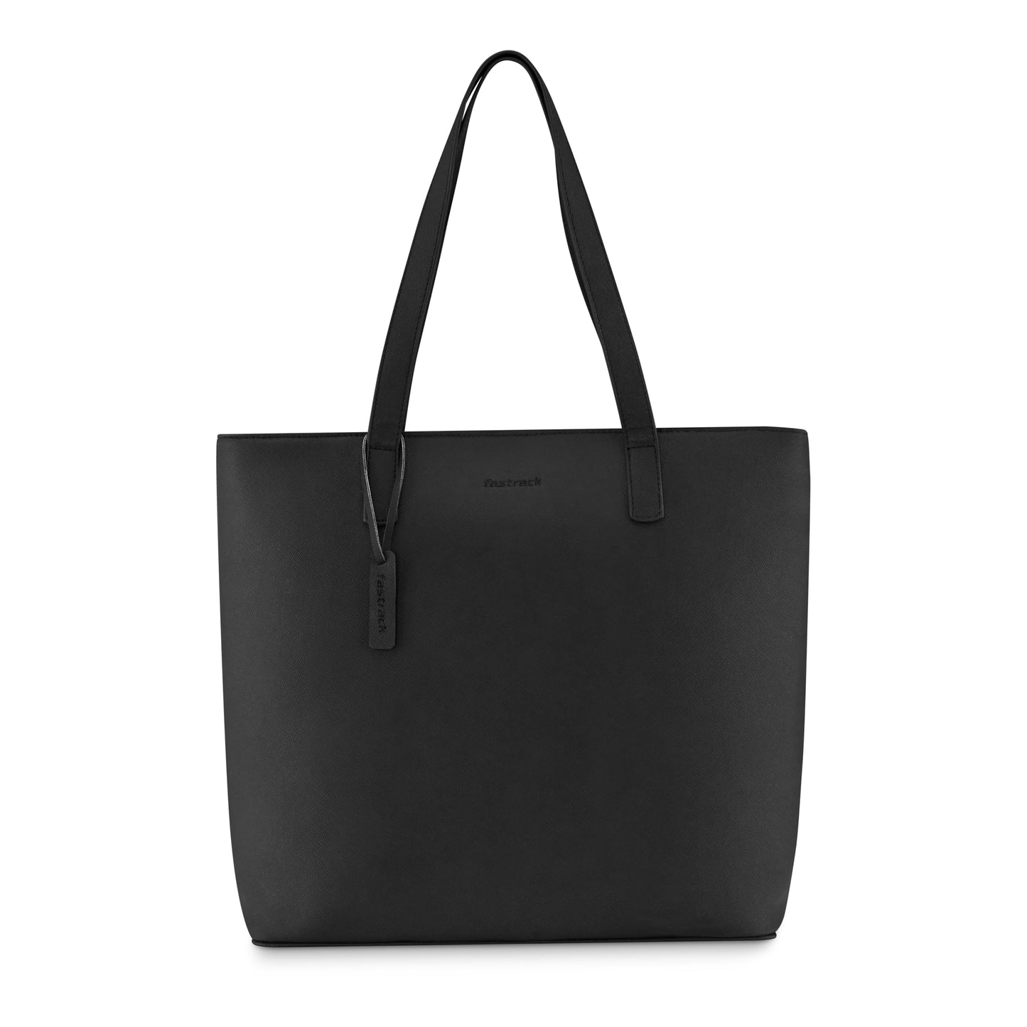 Fastrack Black Textured Work Tote Bag for Women