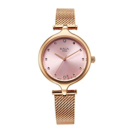 Titan Raga Showstopper 2.0 Quartz Pink Dial Analog Watch for Women-95268WM01/NT95268WM01