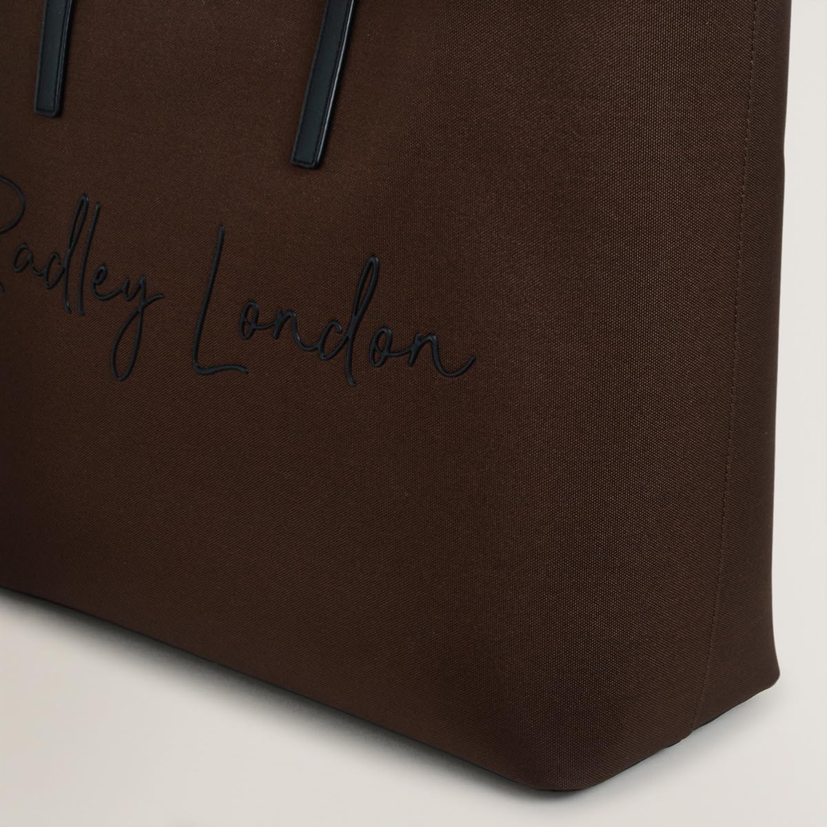 RADLEY London Addison Gardens Signature Responsible Women’s Large Recycled Fabric Open Top Tote Bag, Dark Oak, Large