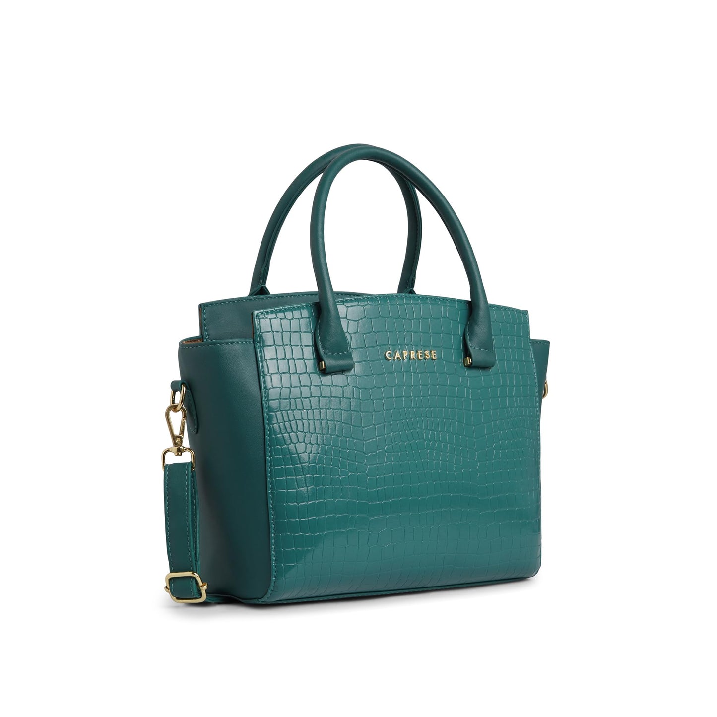 Caprese Suzie Satchel Medium Bag for Women with Adjustable & Detachable Strap, Multiple Compartments & Zip Closure | Versatile Shoulder,Crossbody & Hand Bag for Work, Travel & Everyday Use (Teal Blue)