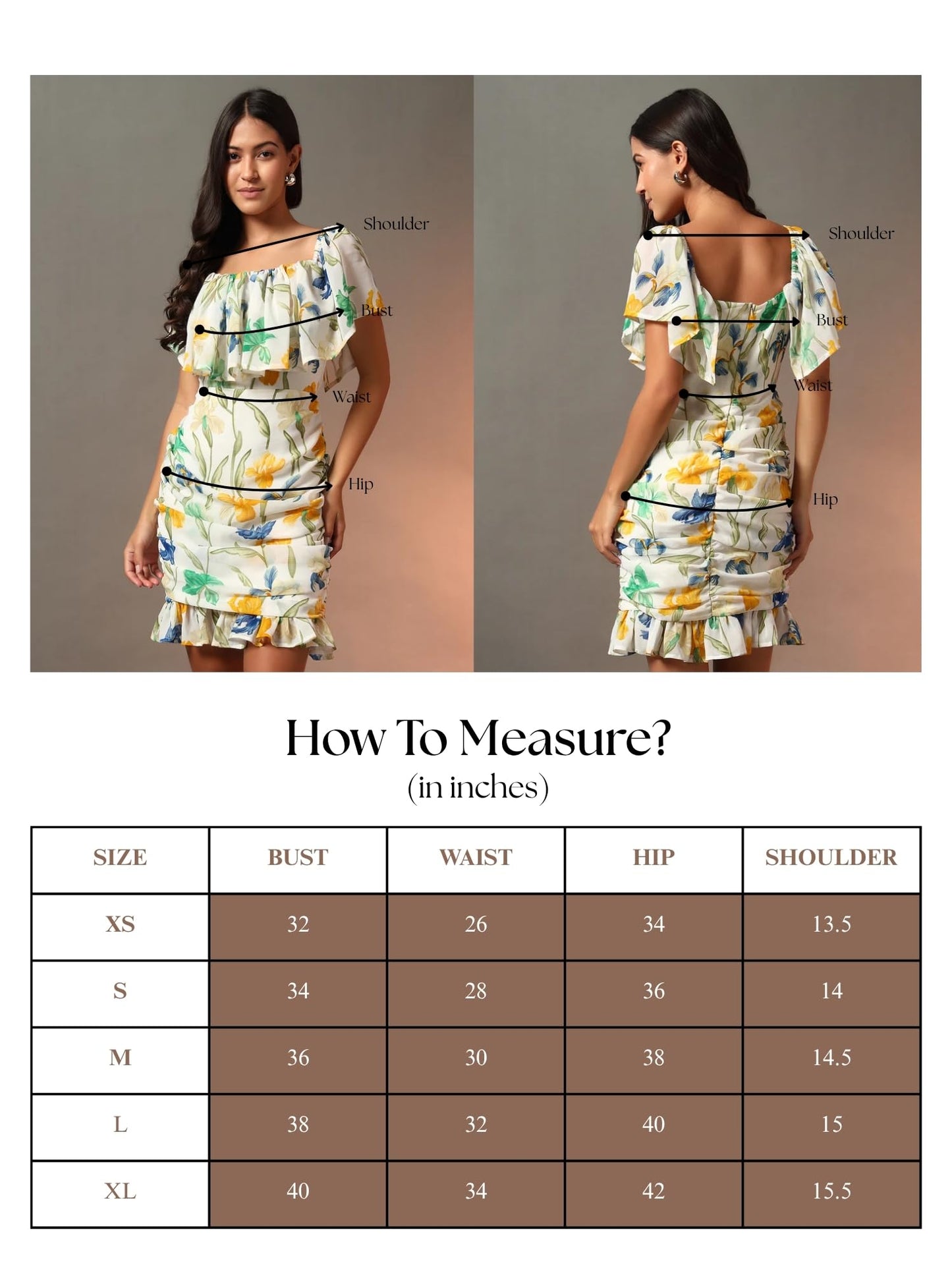 Trend Arrest.ed Women's Floral Ruched Mini Dress | Off-Shoulder Ruffle Neckline | Fully Lined Short Dress | Casual Summer Brunch & Vacation Wear (D5271_Cream_M)