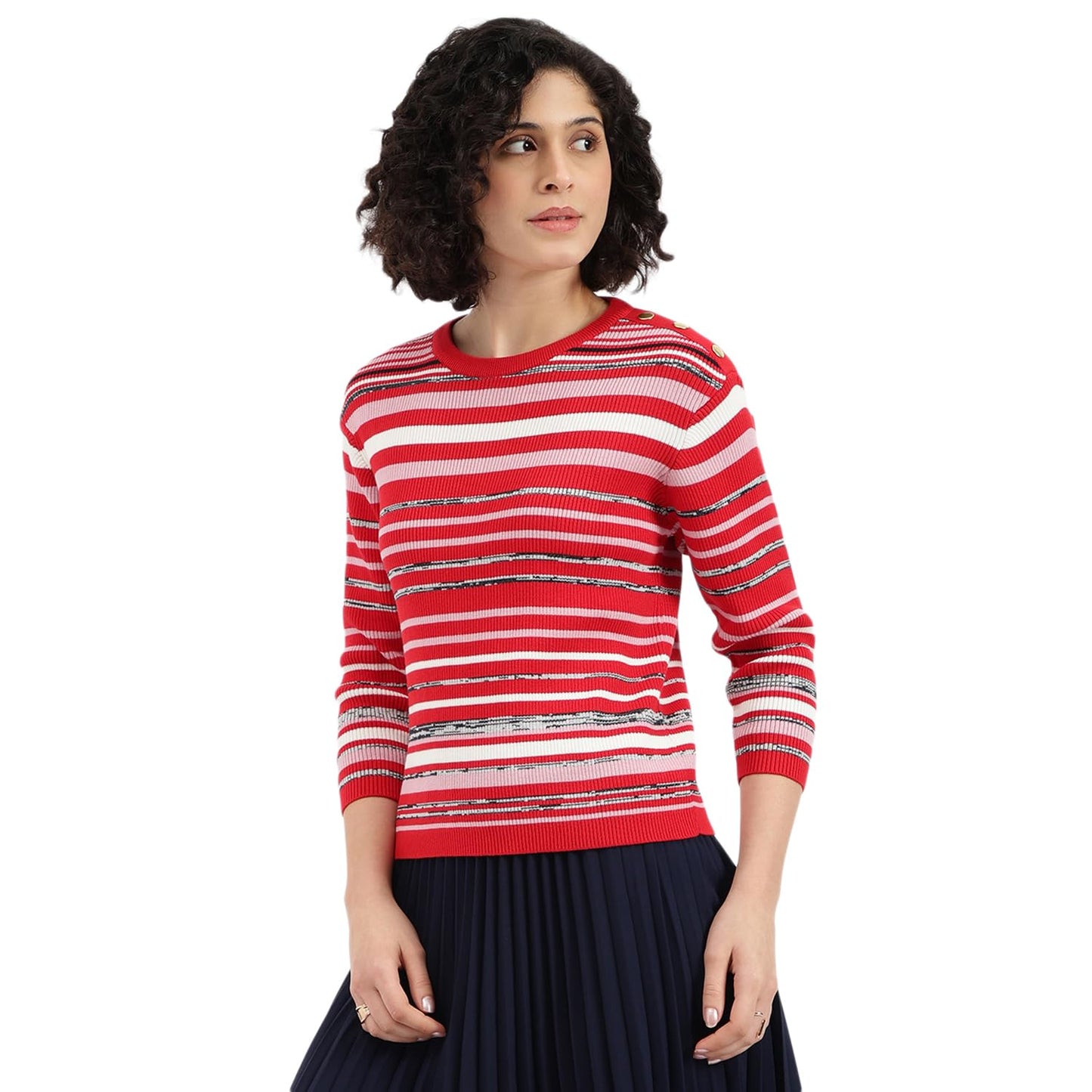 United Colors of Benetton Round Neck Striped Sweater