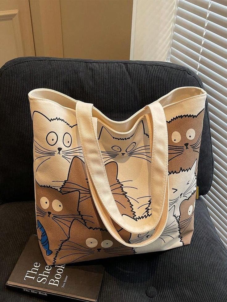 THE SACK CO. Foldable Canvas Tote Bag for Women,Tote Bag for College Girls, 100% Organic Cotton Reusable Shopping Bag for Grocery, Eco-Friendly Multi-Purpose Bag for Travel & Daily Use