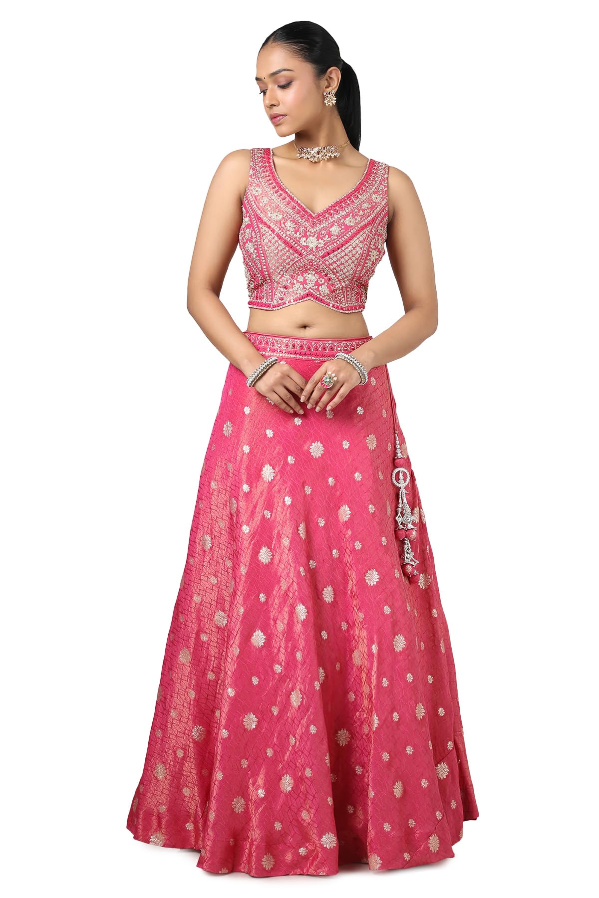 Soch Women's Pure Georgette Lehenga Choli (OWS5CD21620A_Fuchsia_XL)