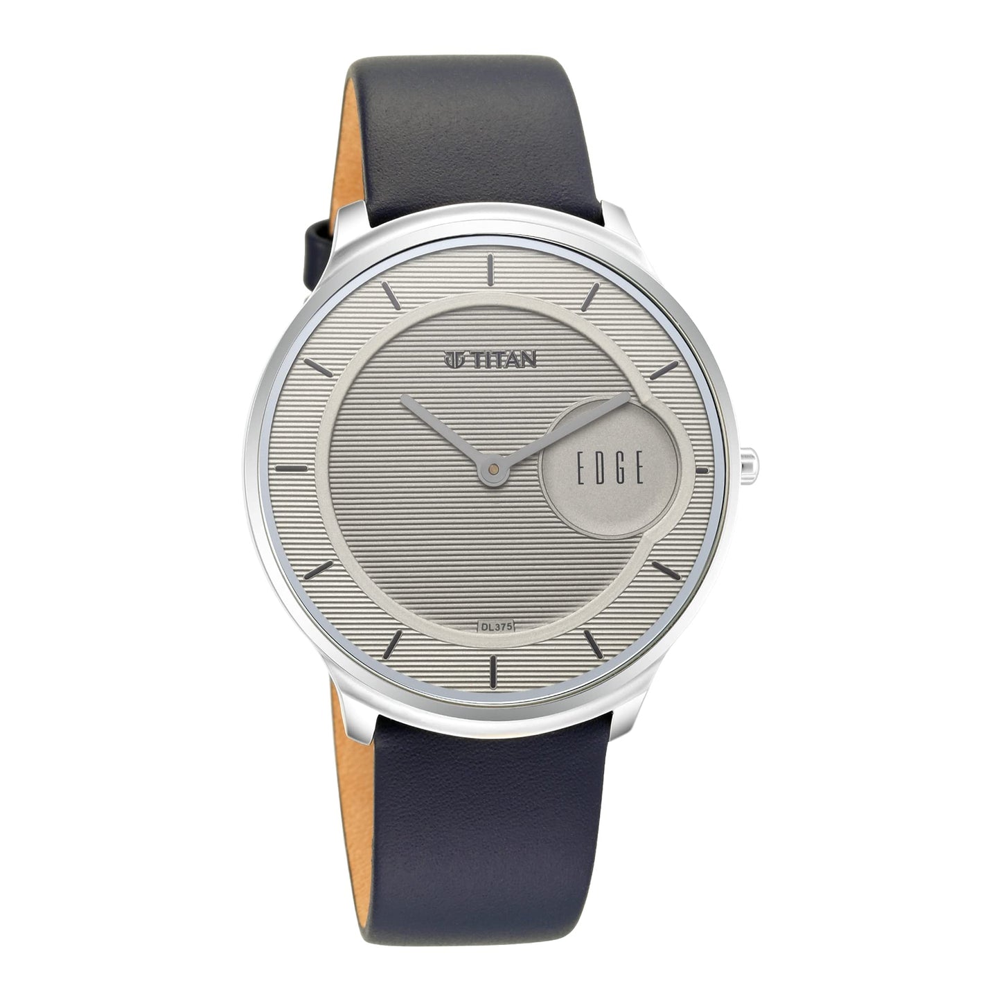 Titan Edge Baseline Quartz Analog Off-White Dial Blue Leather Strap Watch for Men - NT1843SL01