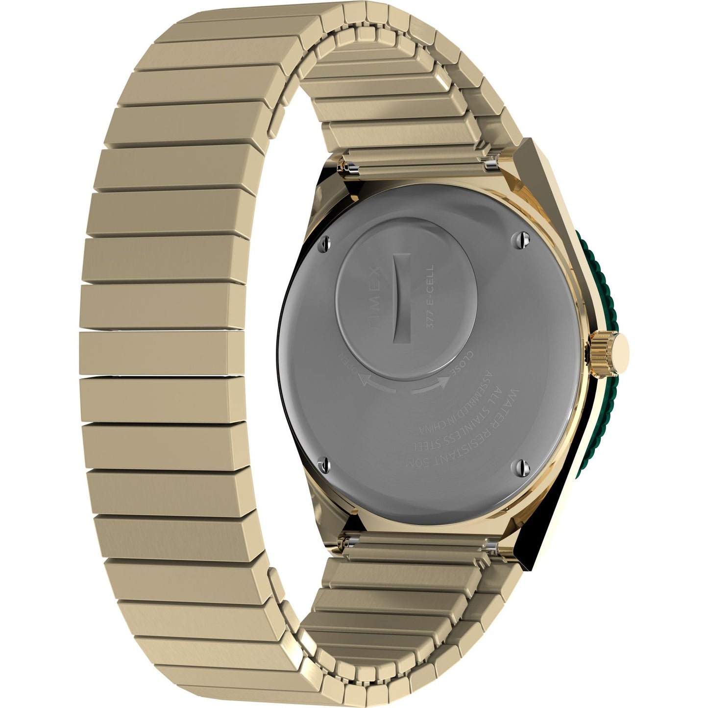 TIMEX Diver Inspired Analog Watch for Women with Green Round Dial & Gold Stainless Steel Bracelet Band Water Resistant Women's Wrist Watches - TW2V92200UJ