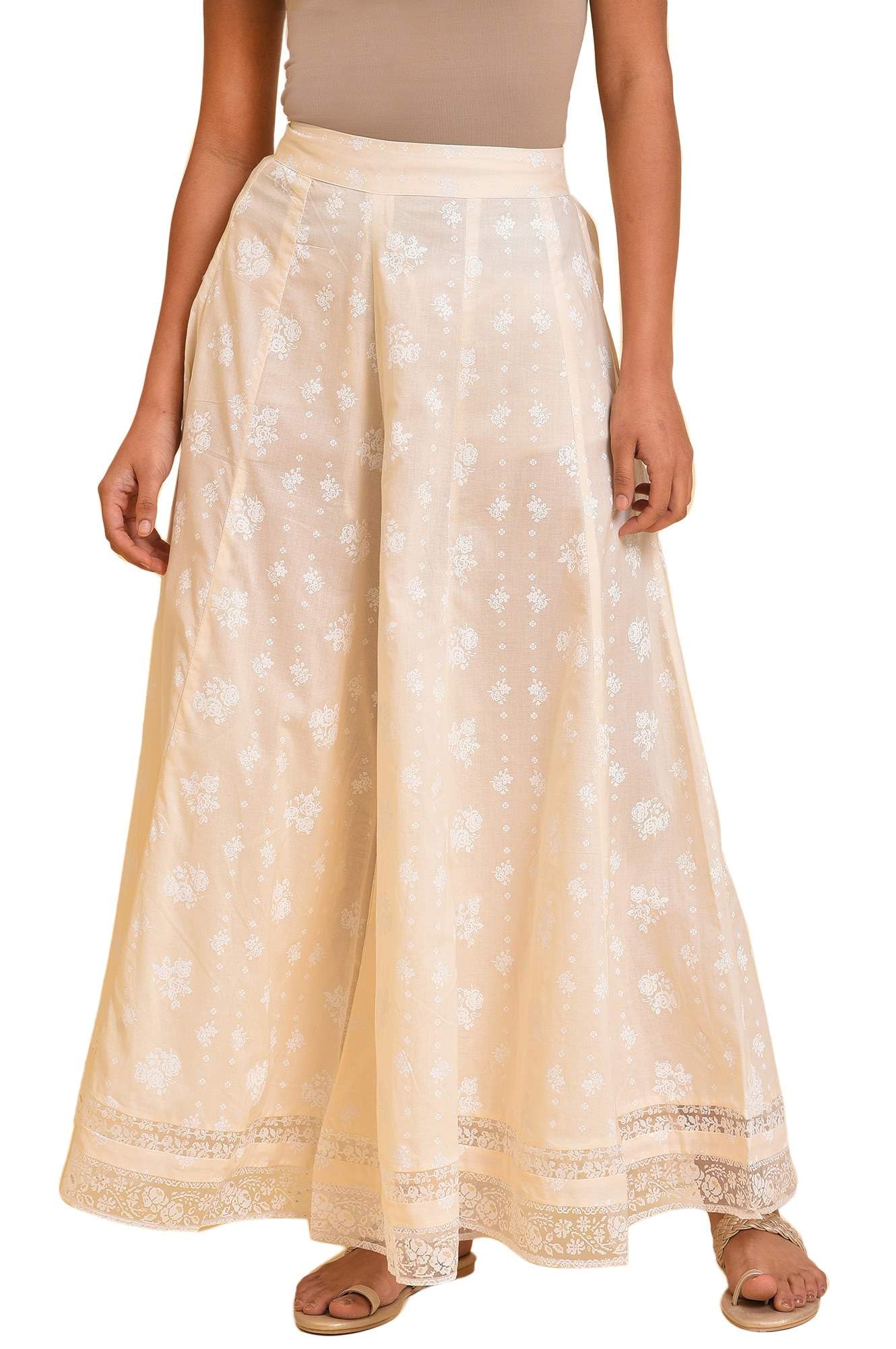 W Pure Cotton Strechable Divided Skirts for Women | Pure Cotton Divided Skirts for Women | Culottes for Women | W for Woman