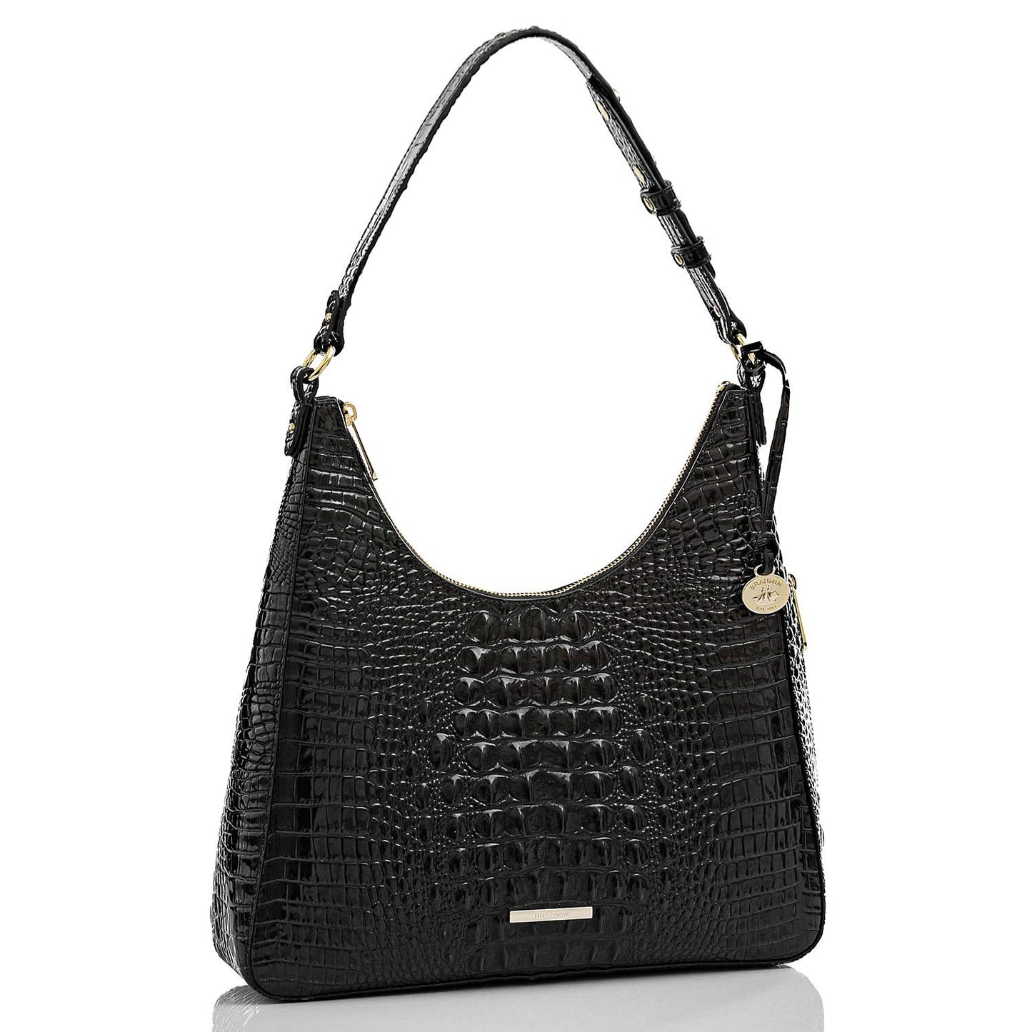 Brahmin Tabitha Women's Black Leather Retro Contemporary Hobo Handbag, One Size