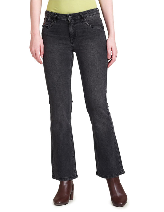 U.S. POLO ASSN. Women's Mid Rise Bootcut Jeans (UWSS23JN027_Black_32)