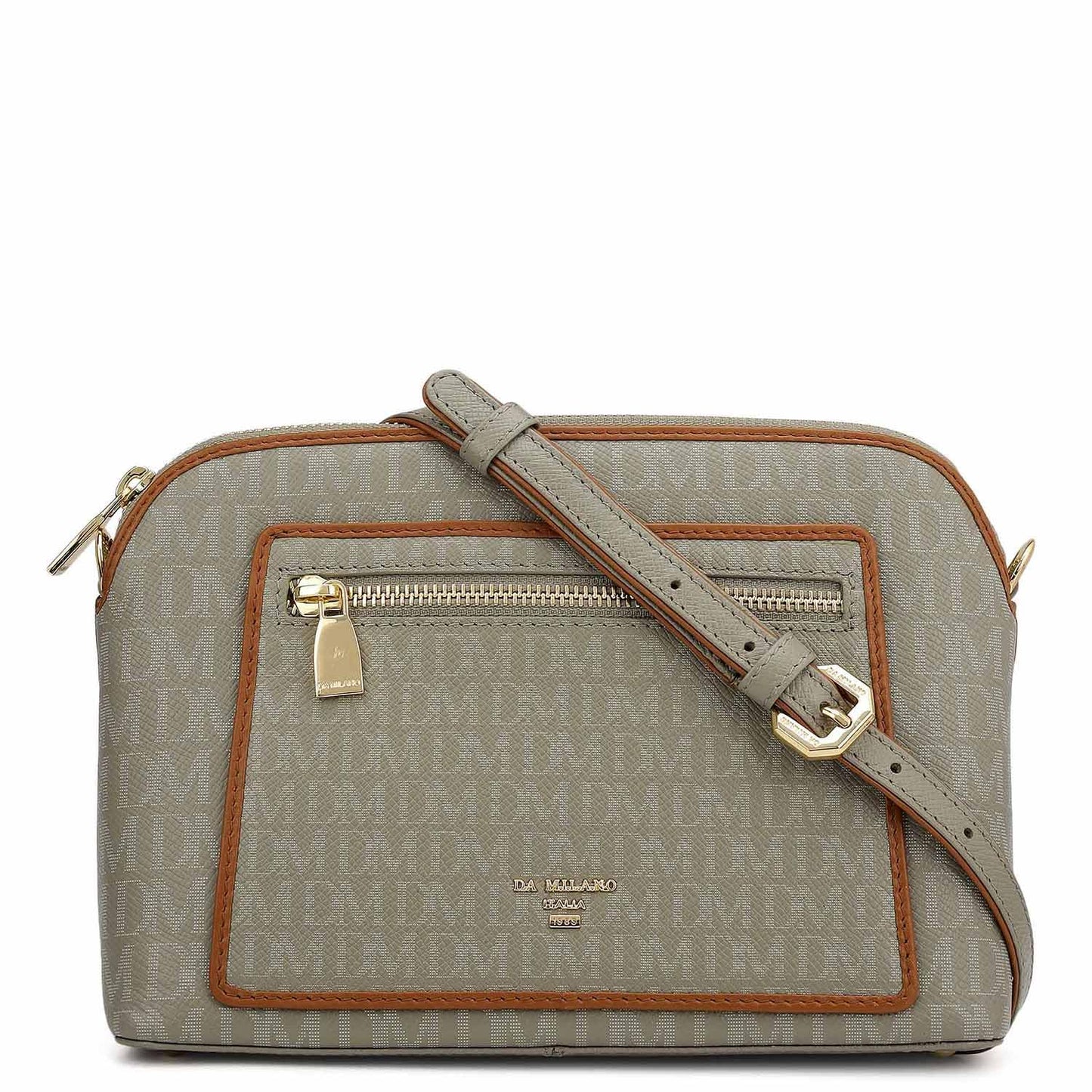 Da Milano Leather Sling Bag for Women - Grey (01945)