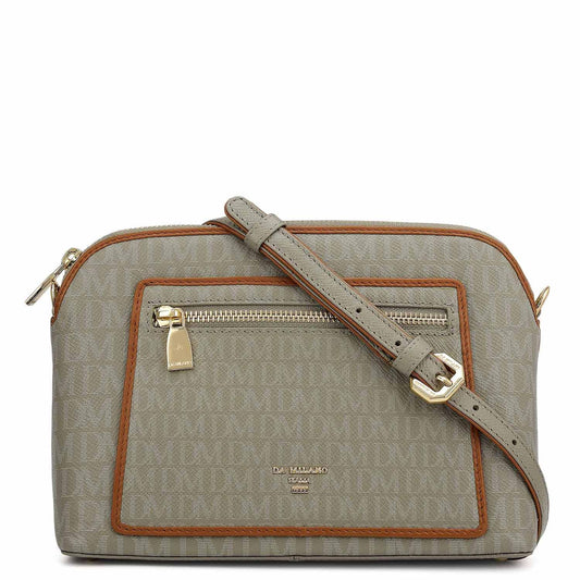 Da Milano Leather Sling Bag for Women - Grey (01945)