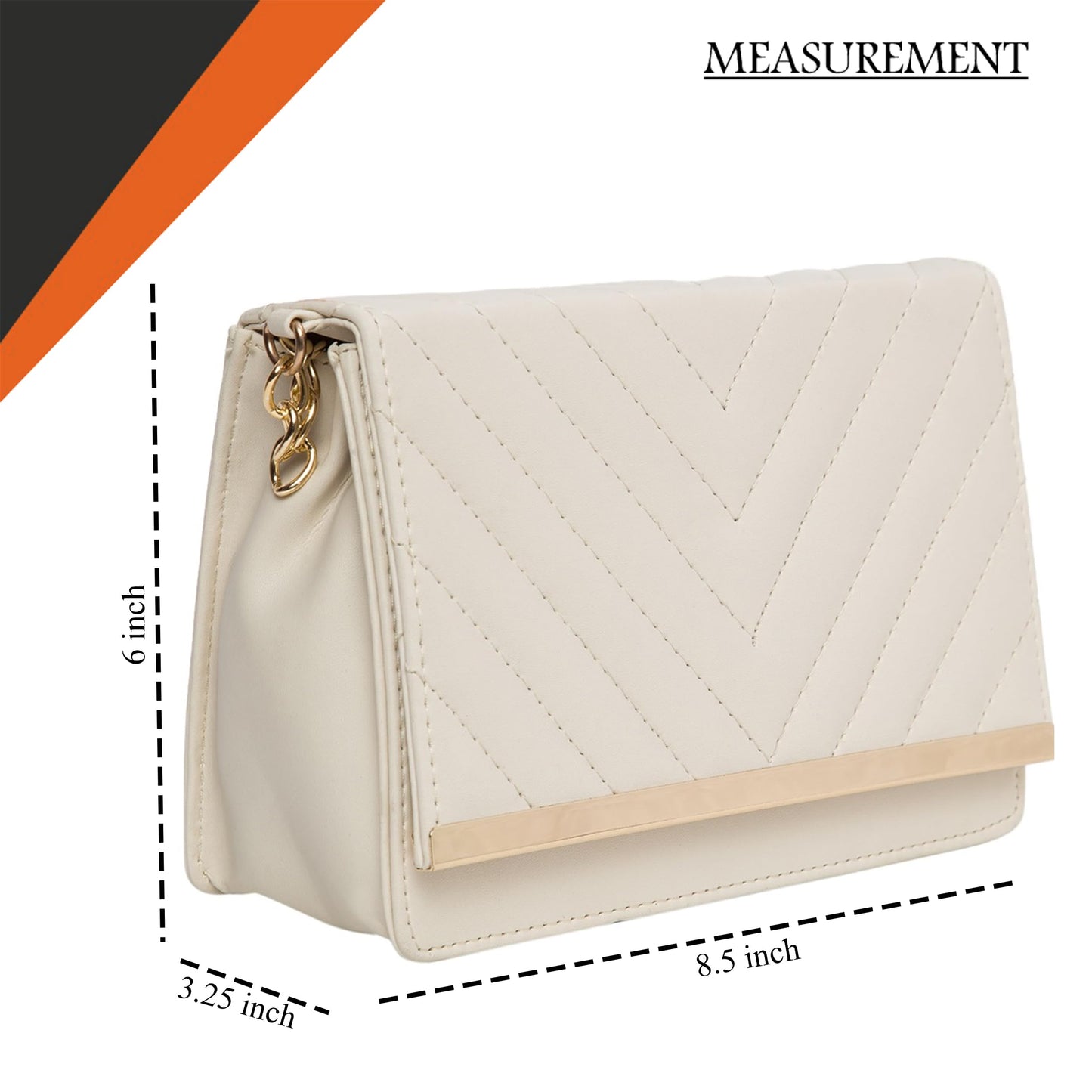 ADISA SL5022 women girls party sling bag (off white)