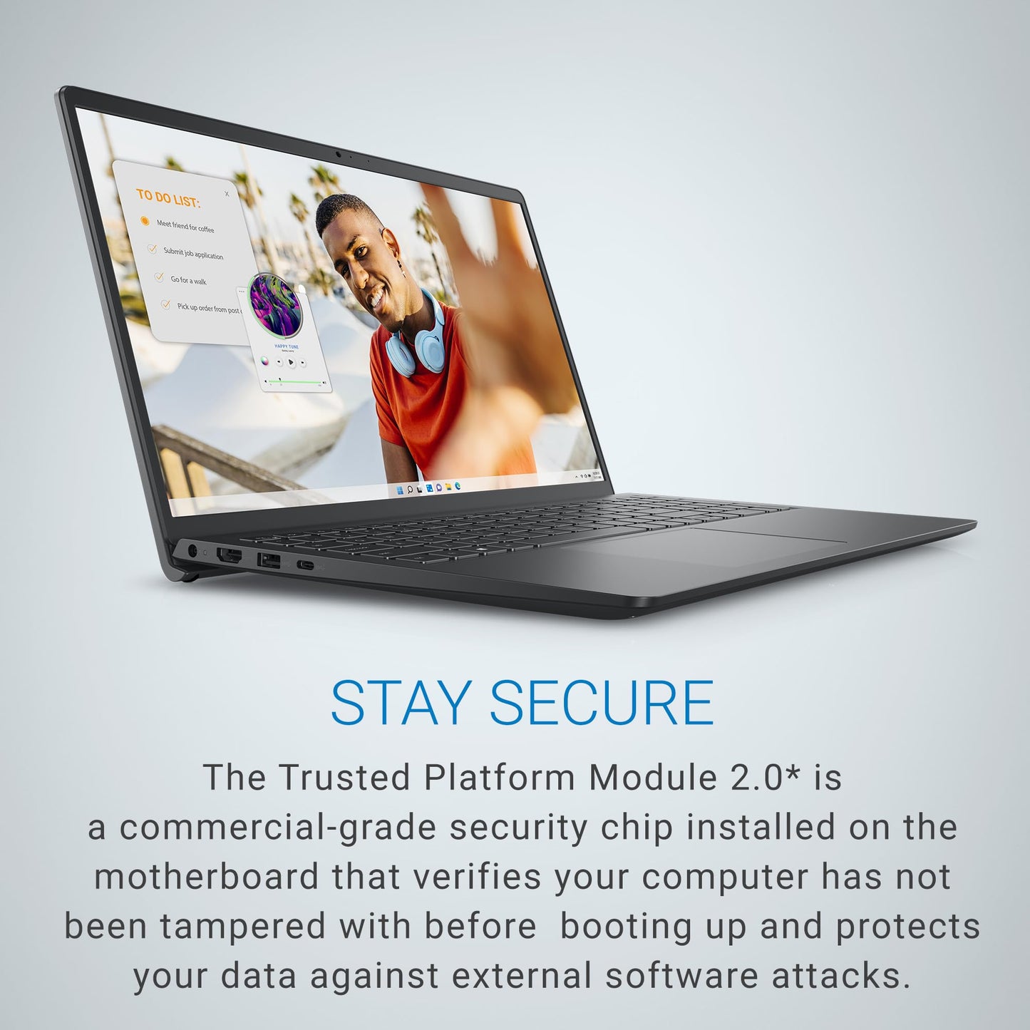 Dell 15 Thin & Light Laptop, 13th Gen Intel Core i3-1305U Processor, 8GB DDR4, 512GB SSD, 15.6" (39.62cm) FHD 120Hz 250 nits, Intel UHD Graphics, Windows 11 + MSO'21, 15 Months McAfee, Black, 1.66kg