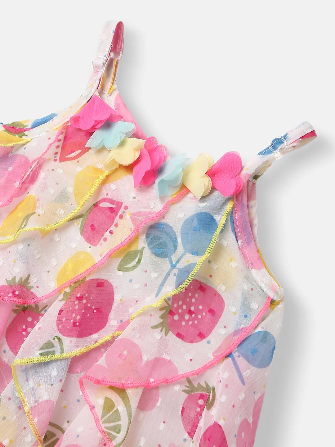 nauti nati Girl's Georgette A-Line Knee-Length Dress (NN291-052-3-2-3Y_Multicolour_2 3 Years)