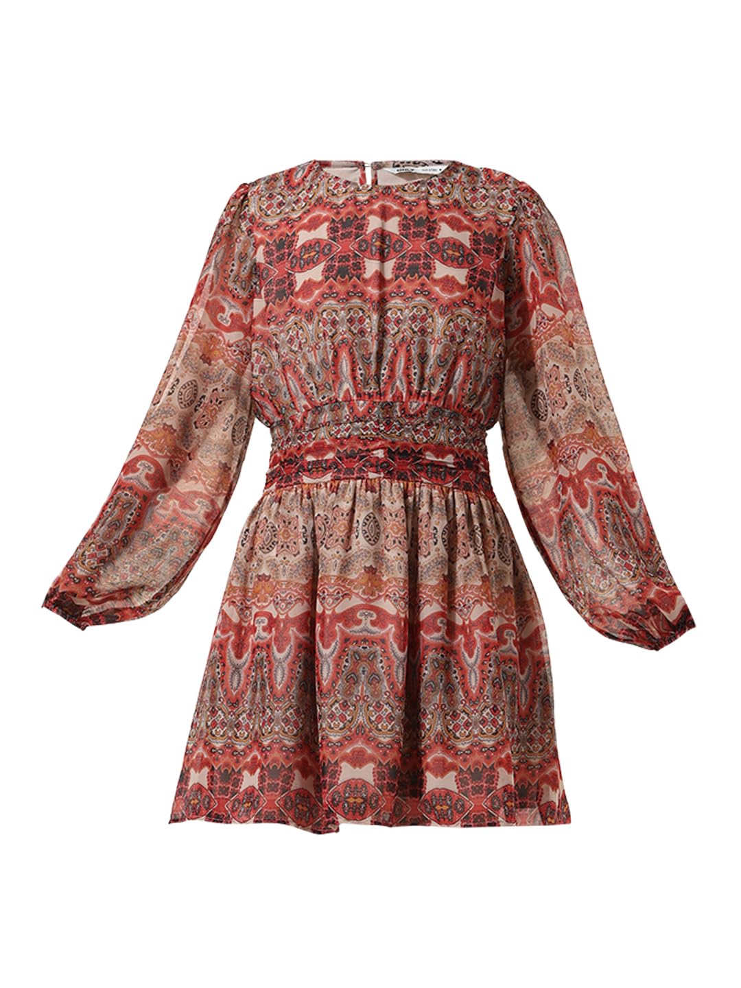 ONLY Women Printed Polyester Above Knee Brown A-line Dress