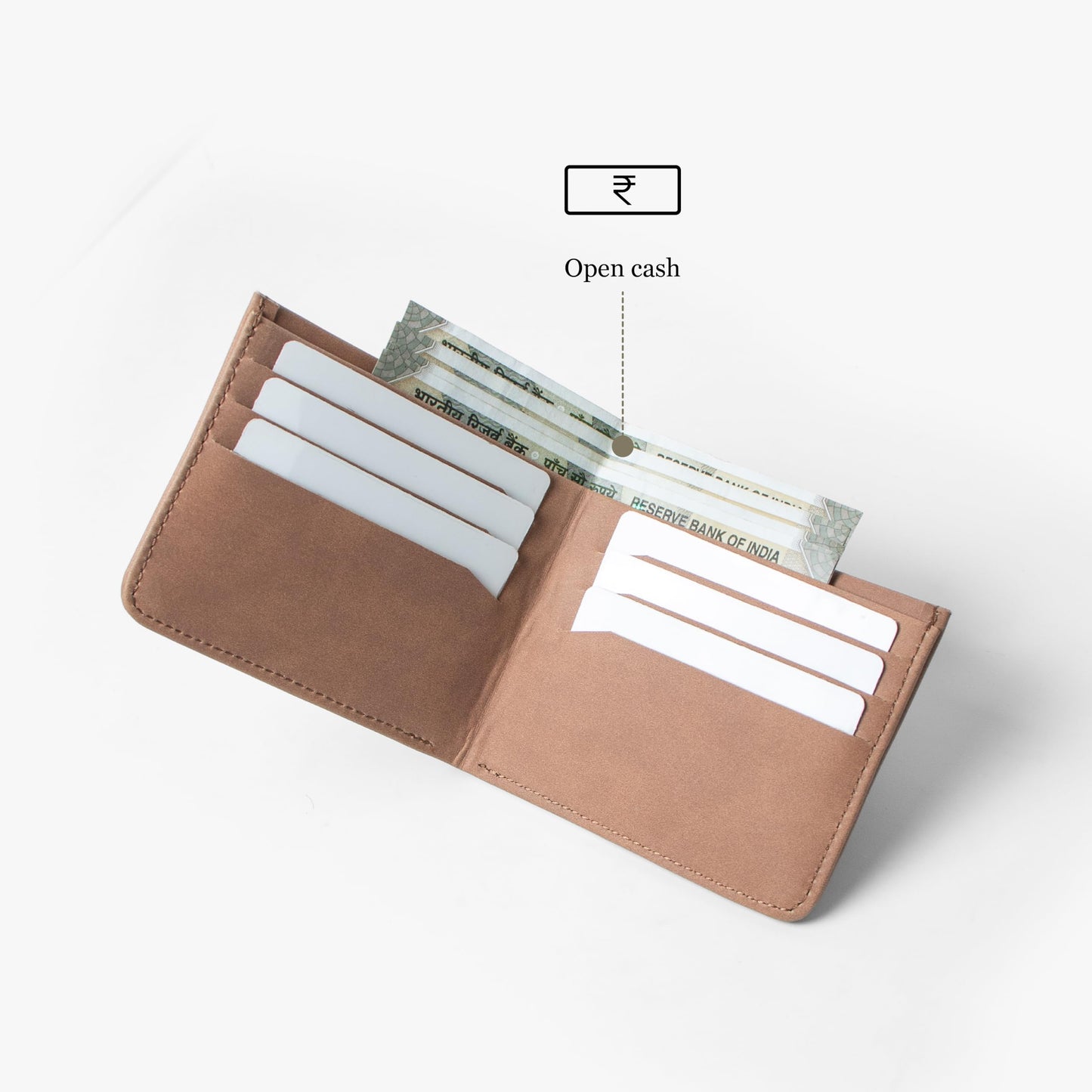 Bellblock Bifold Minimal Wallet for Men | Slim Handcrafted Mens Wallet | with Sim, Mobile Pin & Hidden Extra Card Slots | Vegan Leather | Tangerine (Pack of 1)