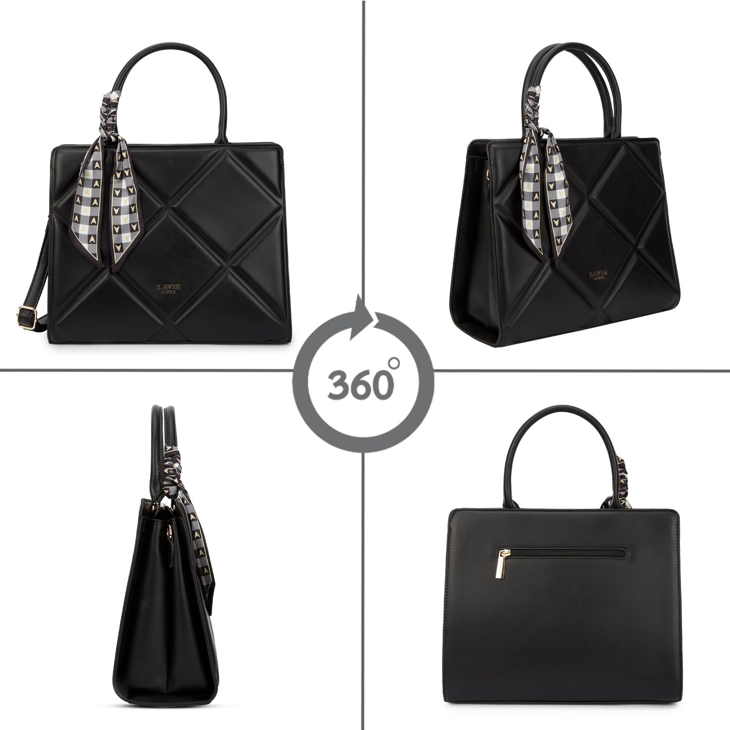 Lavie Luxe Women's Quare Large Satchel Bag | Satchel Handbag for Work | Ladies Purse | Stylish Shoulder Bag | Gift for Women