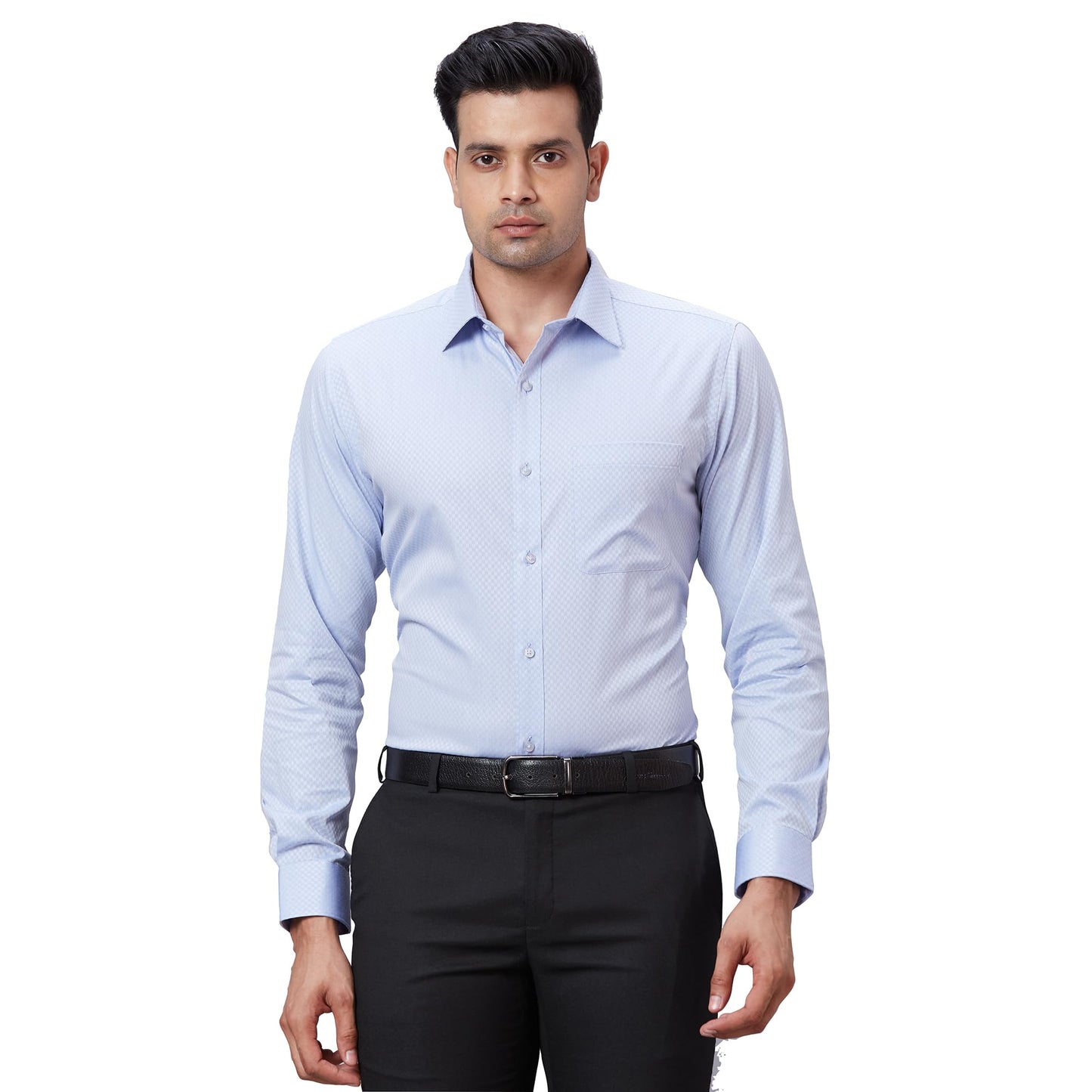 Raymond Men's Slim Fit Shirt (RMSX12761-B2_Light Blue