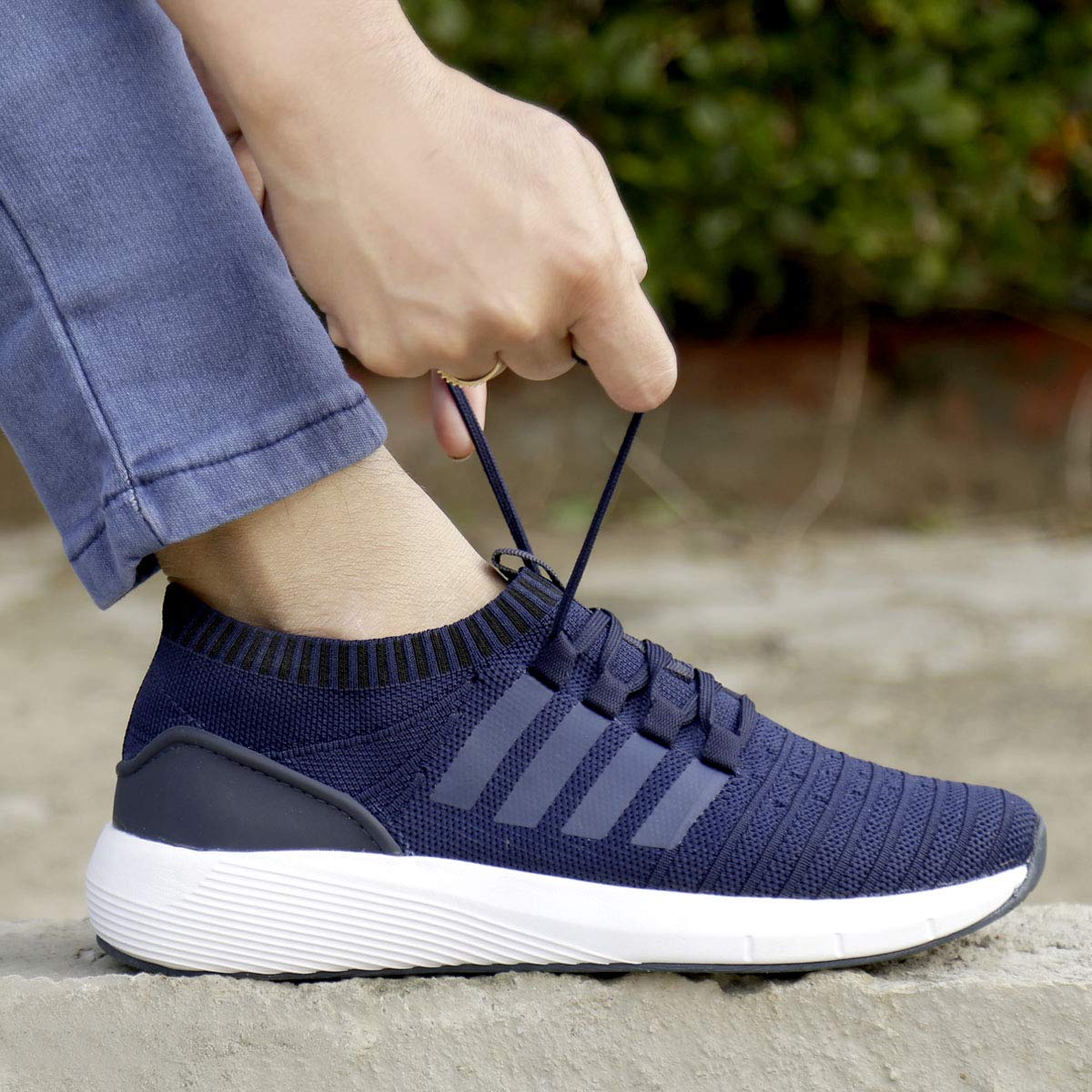Bacca Bucci® Men's BOOSTIVA Running Shoes, Lightweight Socks Casual Sneakers Workout/Walking Sport Athletic Shoes for Training Jogging & Gyming- Blue, Size UK6