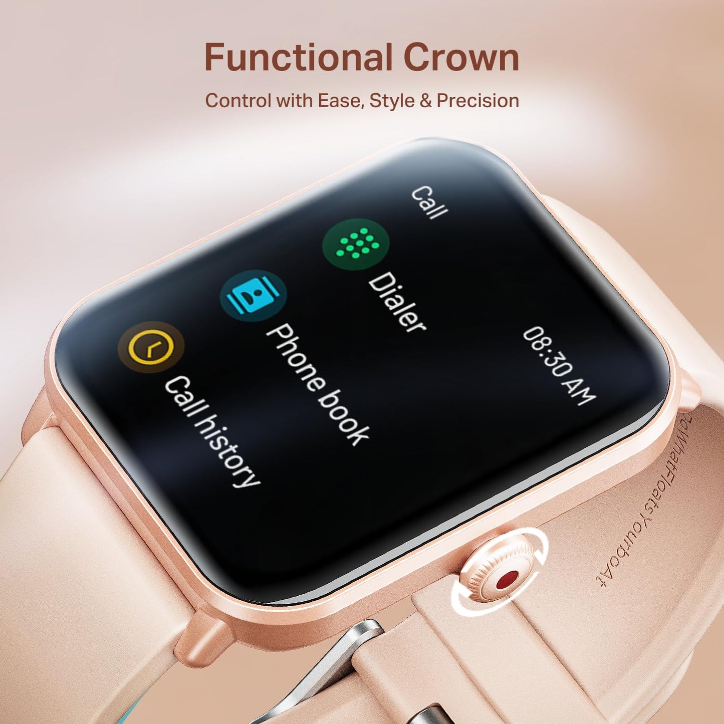 boAt Wave Call 2 with 1.83” HD Display, Advanced BT Calling, Functional Crown, Cloud & Custom Watch Faces, Multiple Sports Modes, IP67, HR, Sleep & SPO₂ Monitor Smart Watch(Orchid Blush)