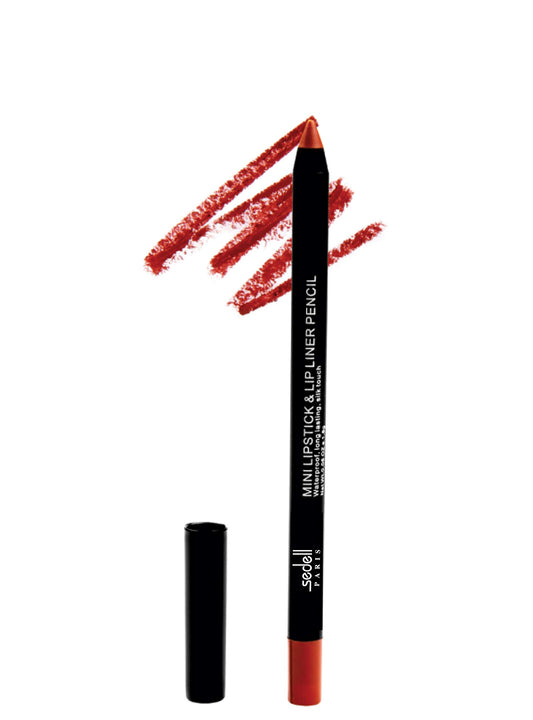 Sedell Professional Mini Lipstick & Lip Liner Pencil, Red,
