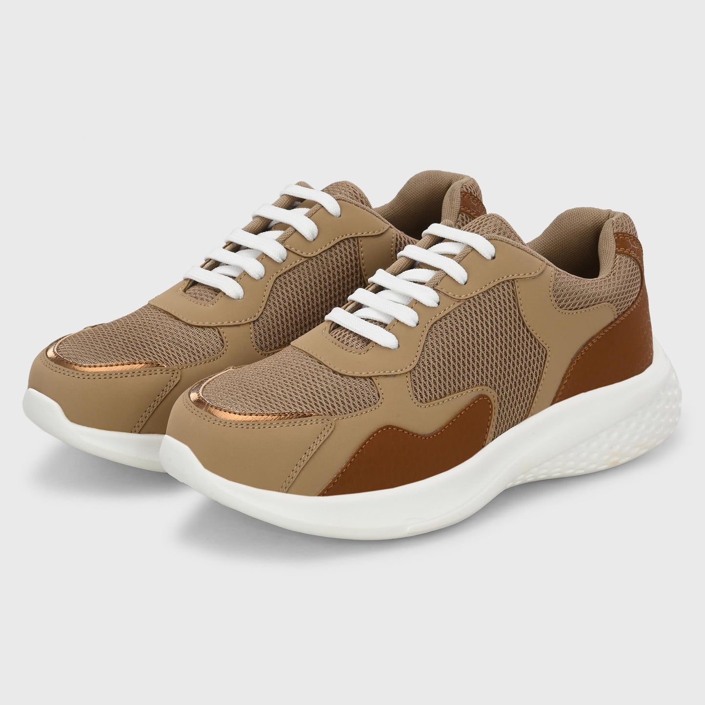 Centrino Women Casual Sneaker | Ultra Soft Cushion | Trendy & Lightweight Design | Low Top Flat Sole | Colorblock Sneakers | White Sneakers Girl Shoes 7619-4