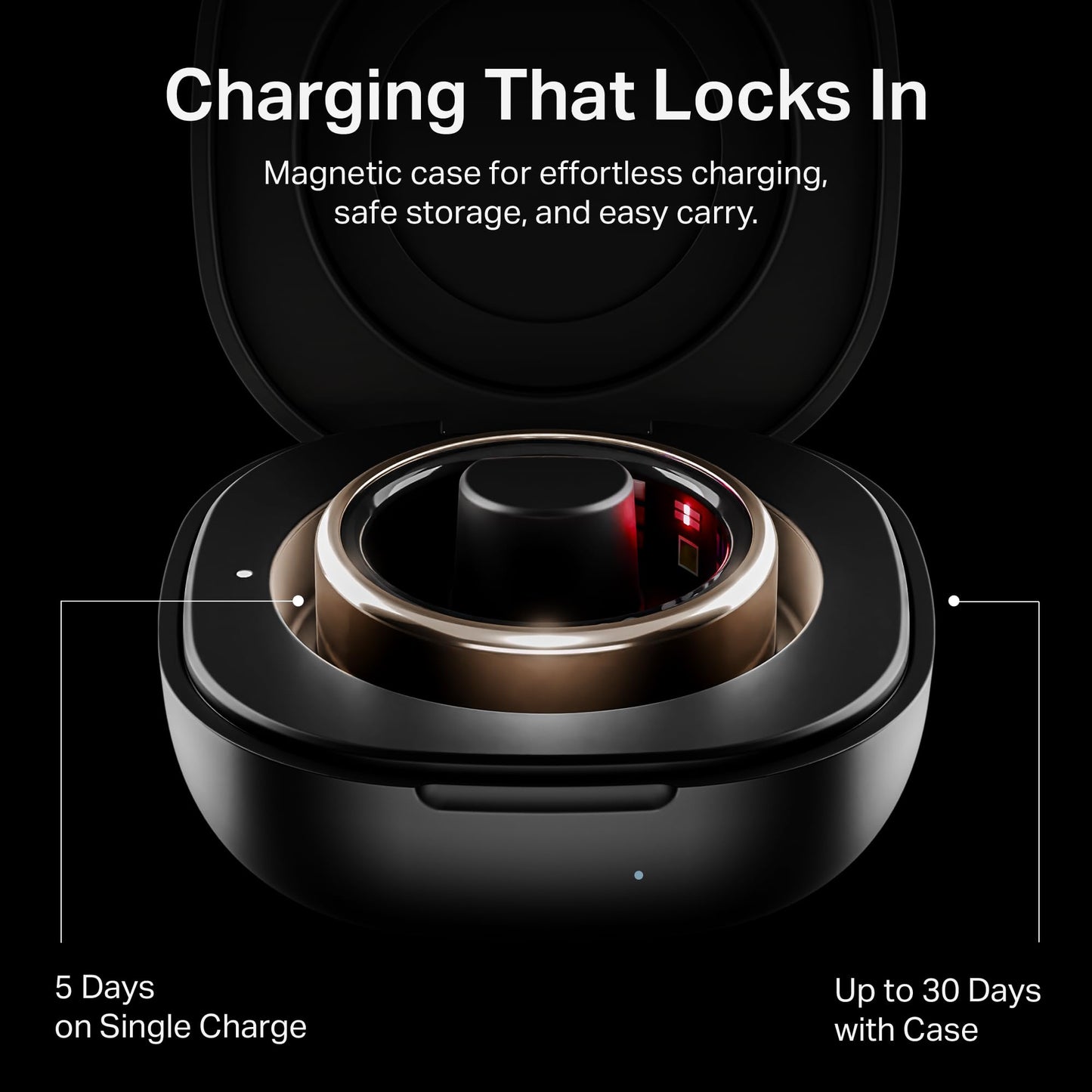 boAt New Launch SmartRing Active Plus, Auto Heart Rate, Sleep, SpO2, Stress & Skin Temperature Monitor, Stainless-Steel Build, Lightweight, 30-Days Battery, Magnetic Charging Case(11, Rose Gold)