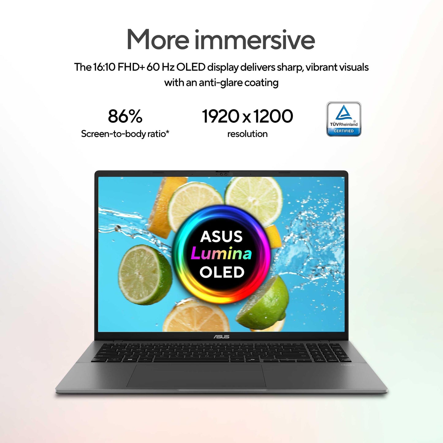 ASUS Vivobook S16 (2026), Smartchoice,Intel Core Ultra 7 355 (Series 3),16GB RAM, 1TB SSD, OLED, 16"(40 cm),Win 11, M365 Basic(1 Year), Office 2024, Matte Gray,1.7 Kg, S3607AA-SH089WS, Copilot+ PC